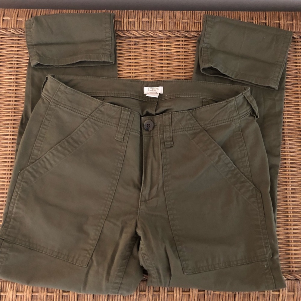 J. Crew Olive Cotton Stretch Pant - 2